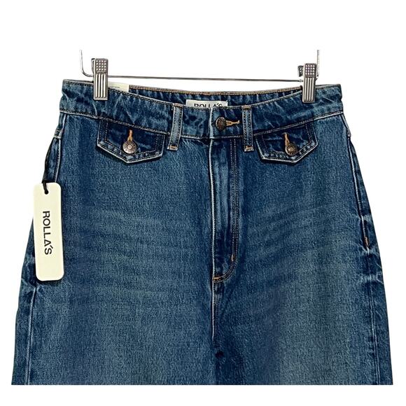 ROLLA'S JEANS WOMEN SIZE 10/28 HIGH RISE RELAXED STRAIGHT DARK VINTAGE BLUE - Picture 8 of 15